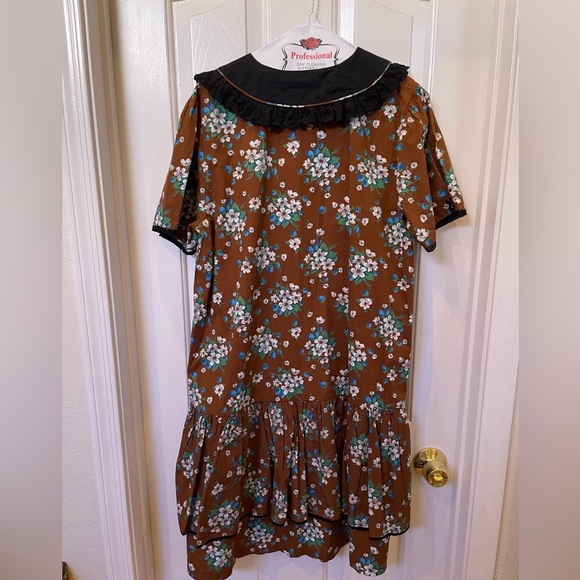 Batsheva Clarice Dress in Brown Lily 16 - Picture 9 of 16